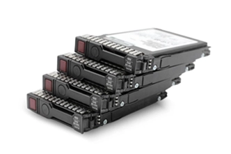 Stack of hot-swappable hard drives for server storage